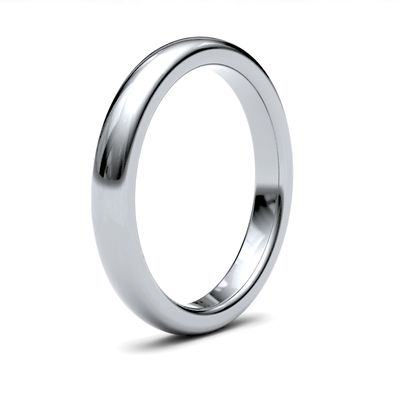 James Moore Wedding Rings | 18ct White Gold | 2.5mm | ExtraHeavy | Premium Court | AG_2.5GZP-18W