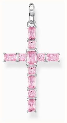 Thomas Sabo Cross Pendant | Sterling Silver | Pink Zirconia | Pendant Only PE939-051-9