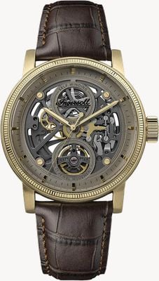 Ingersoll THE GUY Automatic (44mm) Grey Skeleton Dial / Brown Leather Strap I17502