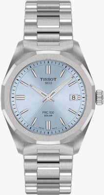 Tissot PRC 100 Solar (34mm) Light Blue Dial / Stainless Steel Bracelet T1518221135100