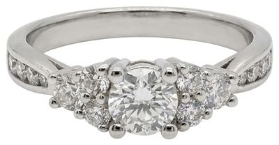 18ct White Gold 3 Stone Diamond Cluster Ring JM7649