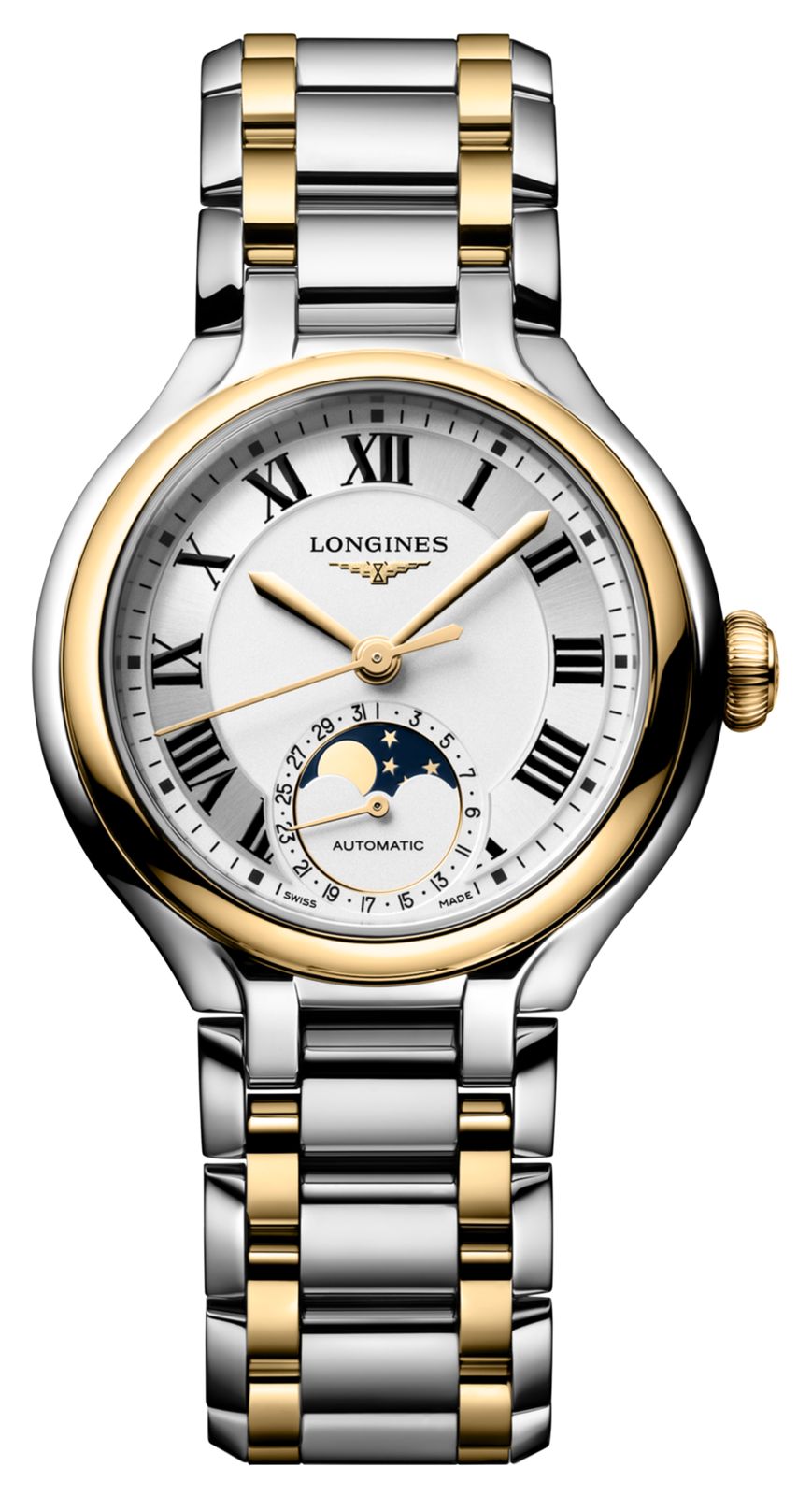 LONGINES Primaluna Moonphase cadran argent 18 carats (34 mm montre