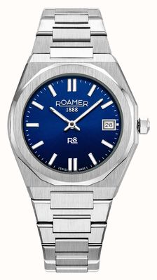 Roamer Relógio feminino R8 de quartzo (32 mm) com mostrador azul escuro / pulseira de aço inoxidável 972857 41 45 20