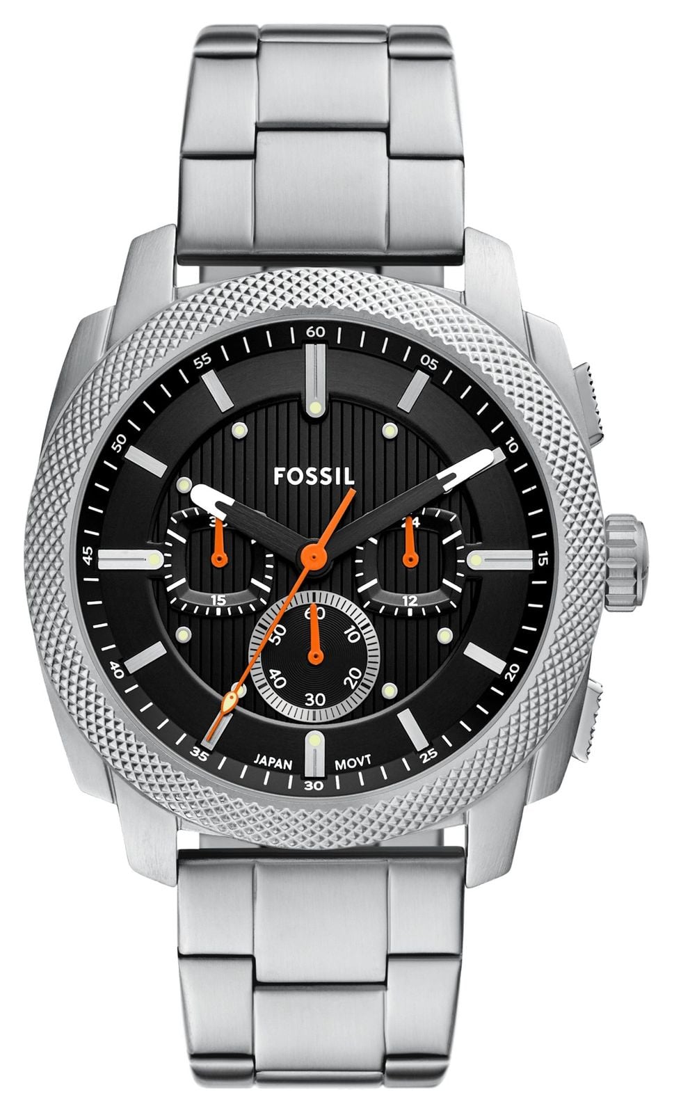 Fossil Chronographe Machine (44 mm) cadran noir / bracelet montre