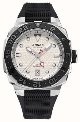 Alpina Seastrong Diver Extreme Automatic GMT (39mm) Silver Textured Dial / Black Rubber Strap AL-560LG3VE6