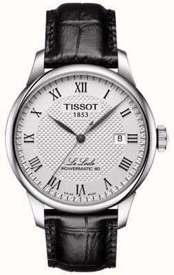 Tissot Men's Le Locle Powermatic 80 Silver Dial Black Leather Strap T0064071603300
