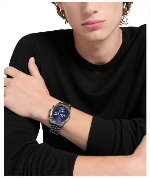 Michael Kors Lexington Blue Chronograph Mens Gunmetal Stainless Steel Bracelet MK9298 - alternative Ansicht 3