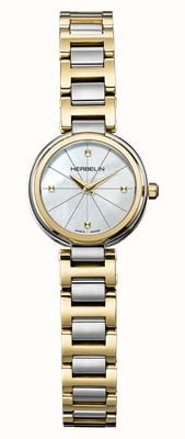 Herbelin Relógio Lady H Quartz (22 mm) com mostrador em madrepérola e pulseira bicolor em aço inoxidável com elos em H. 17312BT1N19