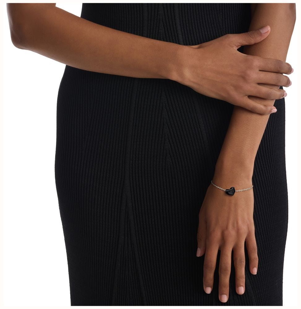 Calvin Klein Ladies Faceted Black Heart Bracelet 35001000 - vista alternativa 2