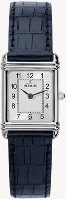 Herbelin アールデコ調の時計ブルーレザーストラップ 17478AP22BL