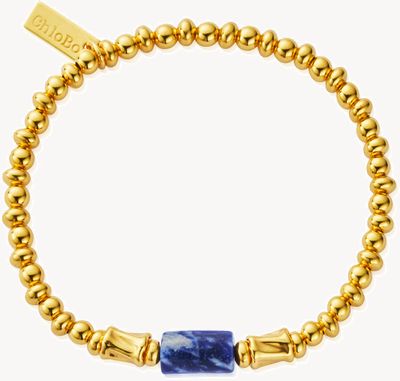 ChloBo Guidance Spirit Stone Bracelet - Sodalite - 18ct Gold Plated (18cm) GBSSS