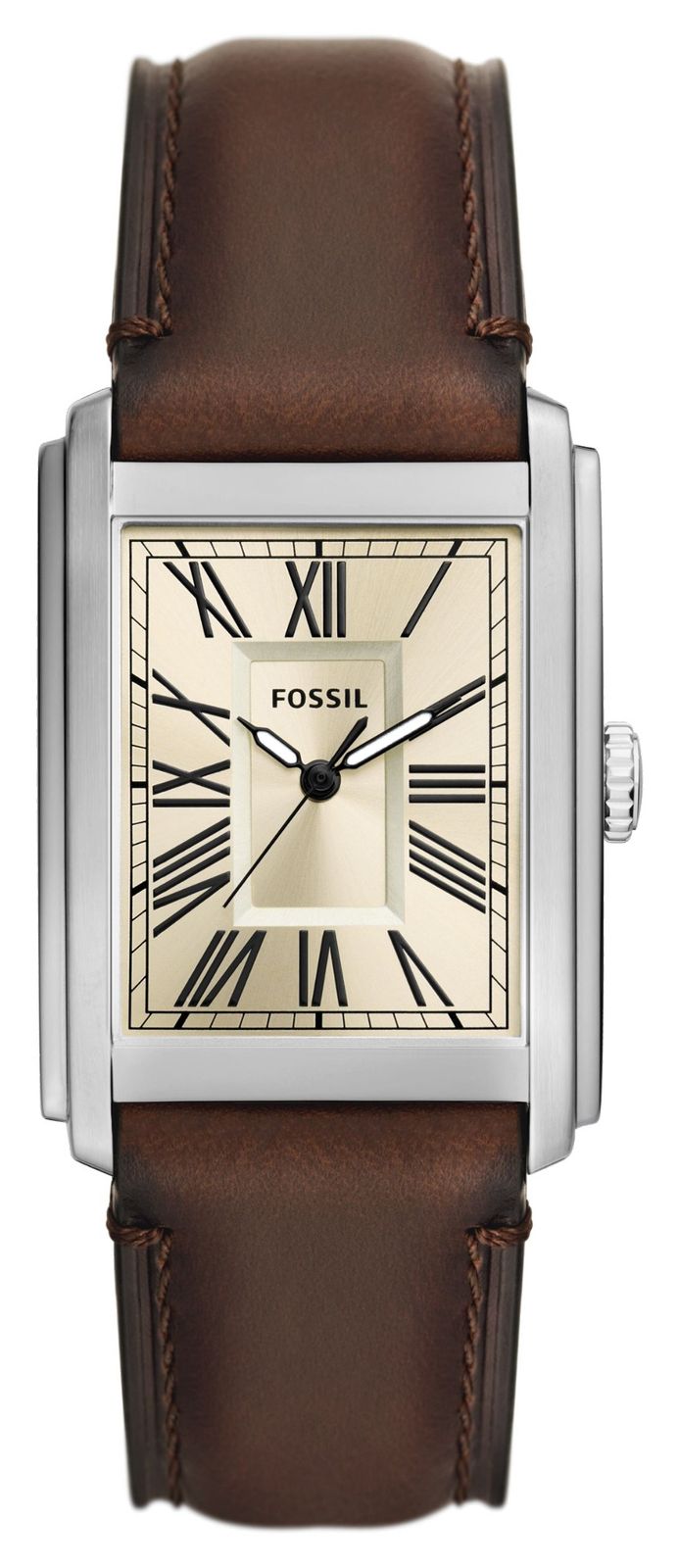 Fossil Carraway (30 mm) cadran crÃ¨me / bracelet cuir marron montre