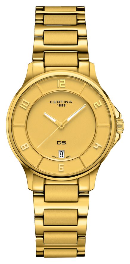 Certina Dame DS-6 | quartz | cadran or | bracelet en acier montre