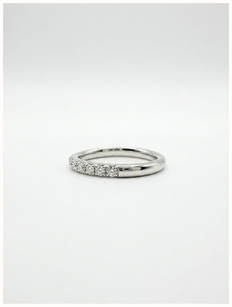 0.50ct Round Brilliant Natural Diamond Platinum Half Eternity Ring HET100162 - alternate view 2