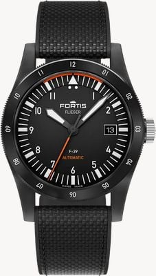 FORTIS Flieger F-39 Werk 7 Automatik Limited Edition (39 mm) Mission Black auf Hybridarmband F4220028