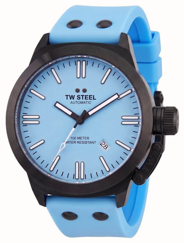 TW Steel Canteen Automatic (45mm) Light Blue Dial / Light Blue Silicone Strap Watch CS128 - vista alternativa 2