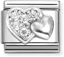 Nomination Classic Pave Raised Heart Sterling Silver Charm 330304/47