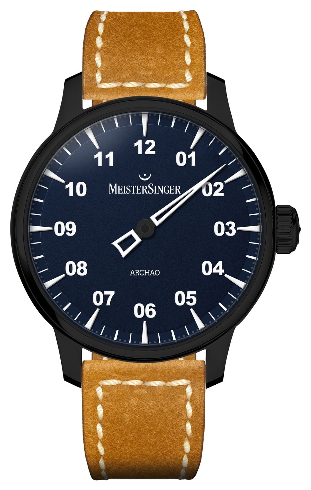 MeisterSinger Archao Automatic DLC 43mm Dark Blue Grained Watch