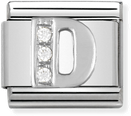 Nomination Classic Letter D Sterling Silver & Steel Cubic Zirconia Charm 330301/04