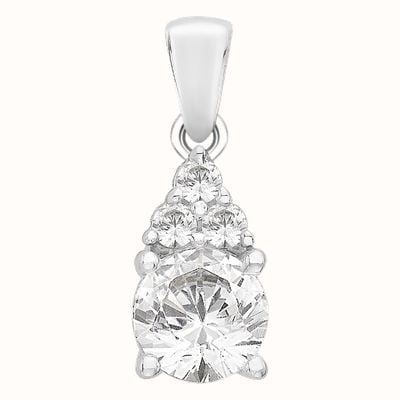 Perfection Crystals Single Stone Four Claw Pendant With Trilogy (0.90ct) P5411-SK