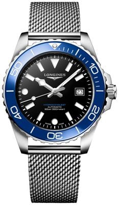 LONGINES HydroConquest Automatic (42mm) Black Lacquered Dial / Stainless Steel Mesh Bracelet L37884906
