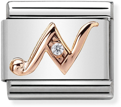 Nomination Classic Letter N 9ct Rose Gold & Steel Charm 430310/14