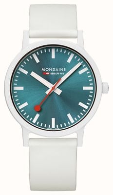 Mondaine Essence 石英限量版 – 300枚中的第1枚 (41毫米) 蓝绿色变色表盘 / 白色硅胶表带 MS1.41140.RA
