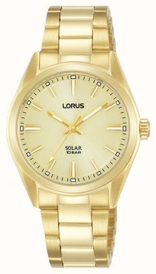 Lorus Sports Solar 100m (31mm) Gold Sunray Dial / Gold PVD Stainless Steel RY508AX9