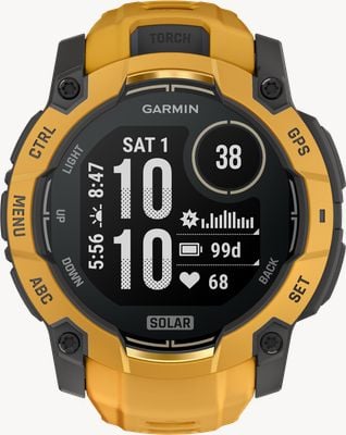Garmin Instinct 3 - Alpine Rush Edition Solar Outdoor GPS Smartwatch (50mm) Sunburst with Sunburst Band 010-02935-02