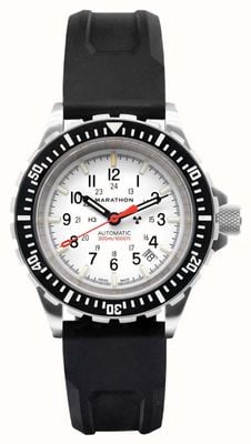 Marathon Arctic edition gsar grande montre de plongée automatique (41 mm) cadran blanc / bracelet en silicone noir WW194006SS-0530
