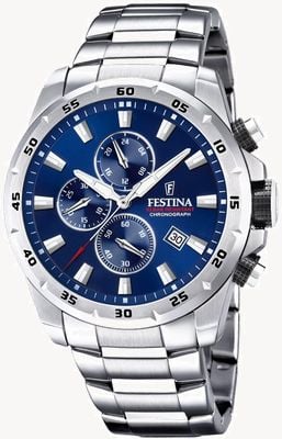 Festina Chronograph Blue Dial Stainless Steel Strap F20463/2