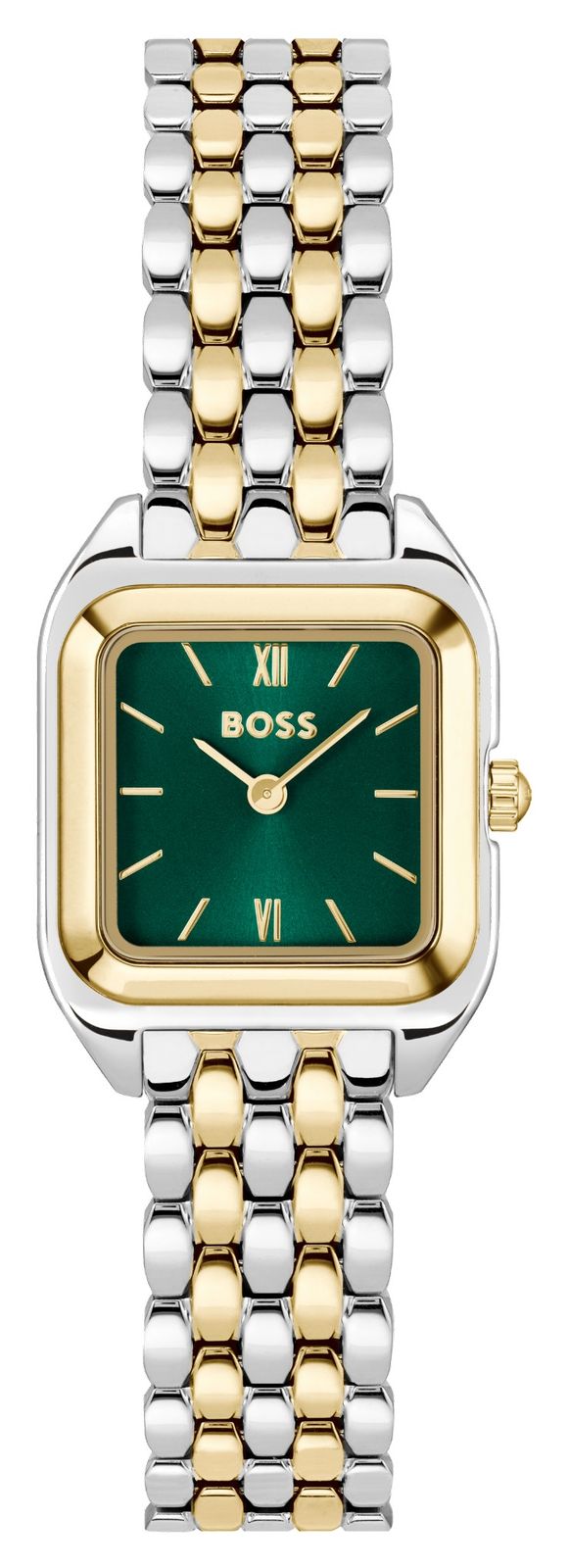 BOSS Mae petite (22 mm) cadran vert / bracelet en acier montre
