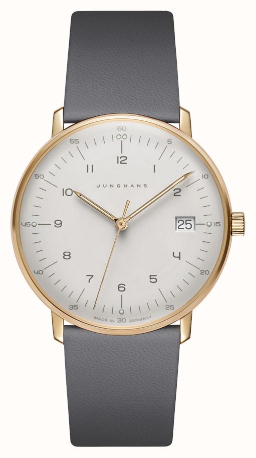 Junghans マックスビルダメンクォーツグレーレザーウォッチ 47/7854.02 - First Class Watches™ JPN