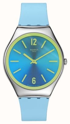 Swatch Mostrador azul céu do meio-dia (38 mm) / pulseira de silicone azul SYXS156
