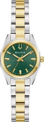 Bulova Surveyor Quarz (22 mm), grünes Zifferblatt / zweifarbiges Edelstahlarmband 98L329