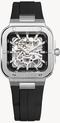 Herbelin Cap Camarat Square Automatic Skeleton (39mm) Quadrante Skeleton / Cinturino in gomma FKM nero 1646SQ14CA