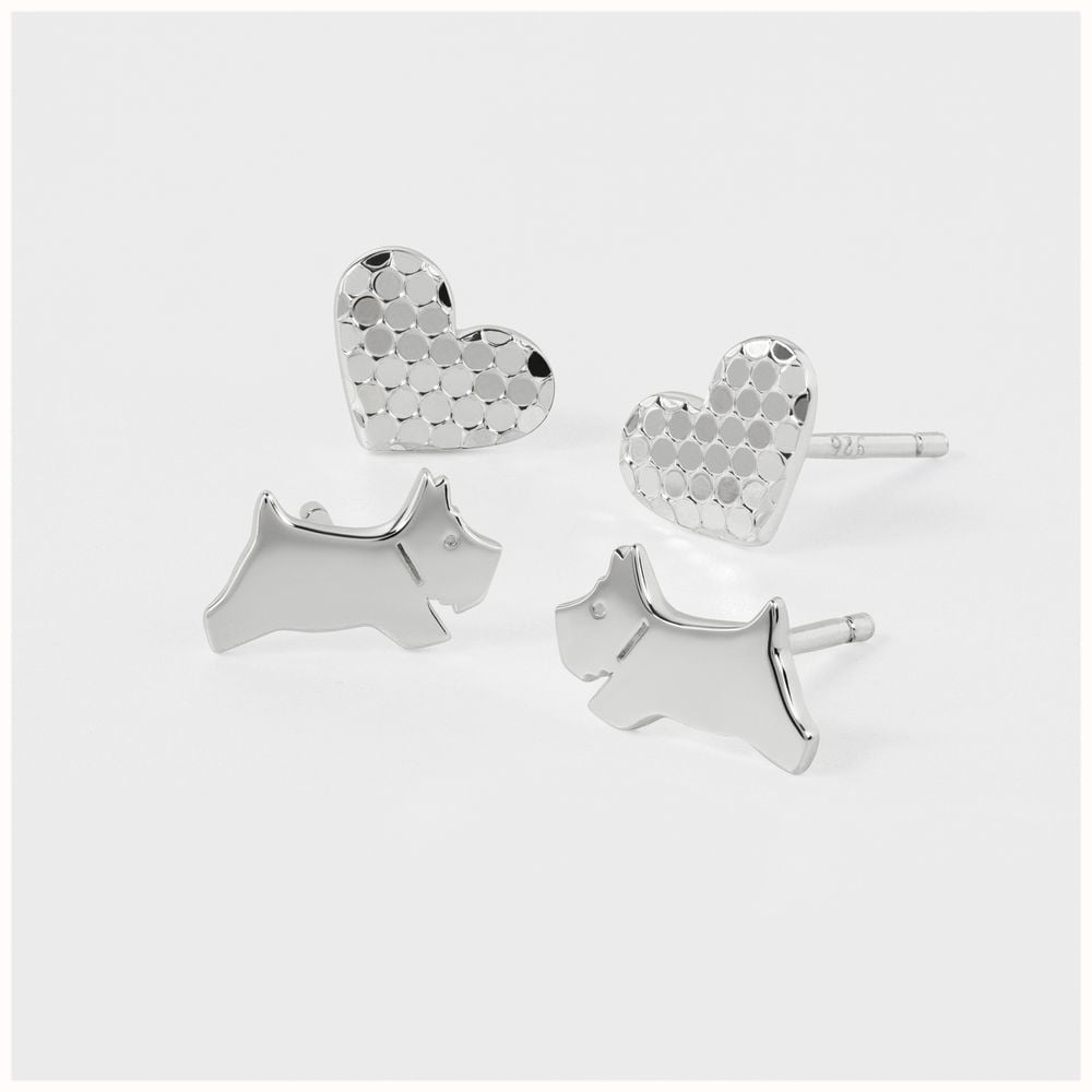 【Radley】ハート クリスタル ドッグ 2つセット ピアス RADLEY】ドッグ 犬 クリスタル ピアス 2つセット【送関込