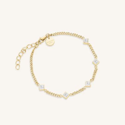 Rosefield Jewellery Playful Crystals Princess Bracelet Gold JBCPG-J1172
