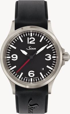 Sinn 556 a rs automatic (38,5 mm) mostrador preto fosco / pulseira de silicone preta 556.0141 SILICONE BLACK