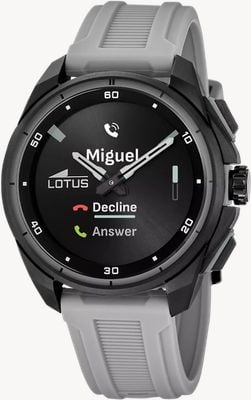 Lotus Connected Full D Hybrid Smartwatch (42.5mm) Digital Display / Grey Rubber Strap 20002/1