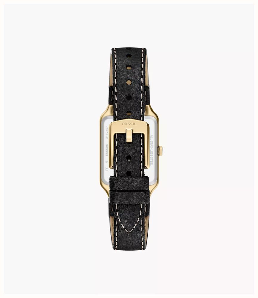 Fossil Raquel 23 mm Three-Hand Date Black Leather Fossil Watch ES5505 - vista alternativa 2