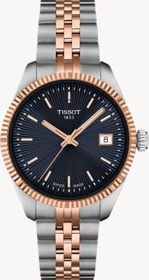 Tissot Dames ballade (34mm) blauwe wijzerplaat / tweekleurige roestvrijstalen band T1562102204100