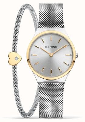 Bering Classic | Gift Set | Silver Dial | Stainless Steel Mesh 12131-014-GWP