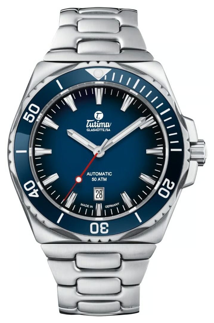 Tutima Glash&Atilde;tte M2 Seven Seas S Automatic 44mm Blue D&Atilde; Watch