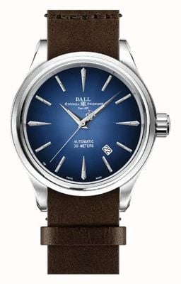 Ball Watch Company Reloj automático Trainmaster legend, 40 mm, azul, piel NM9080D-L1J-BE