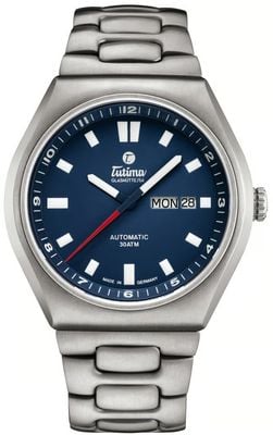 Tutima Glashütte M2 Coastline Automatik (43 mm) tiefblaues Zifferblatt / Titanarmband 6150-02