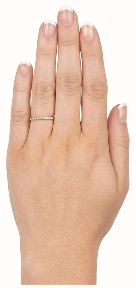 0.10ct Round Brilliant Natural Diamond 18ct Yellow Gold Half Eternity Ring SR3686YG - vista alternativa 4