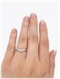 5 Stone Pavé Natural Diamond Platinum Chevron Half Eternity Band J8293 - widok alternatywny 4