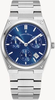 Jacques Du Manoir Horizon マルチファンクション クォーツ (41mm) ブルーダイアル / ステンレススチール ブレスレット JWN05703