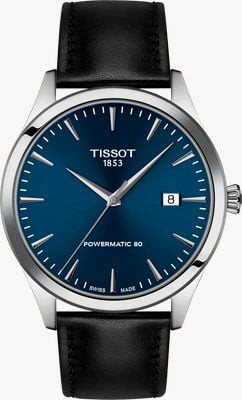Tissot クラシックドリーム パワーマティック80（40mm）ブルーサンレイダイヤル／ブラックレザーストラップ T1584071604100